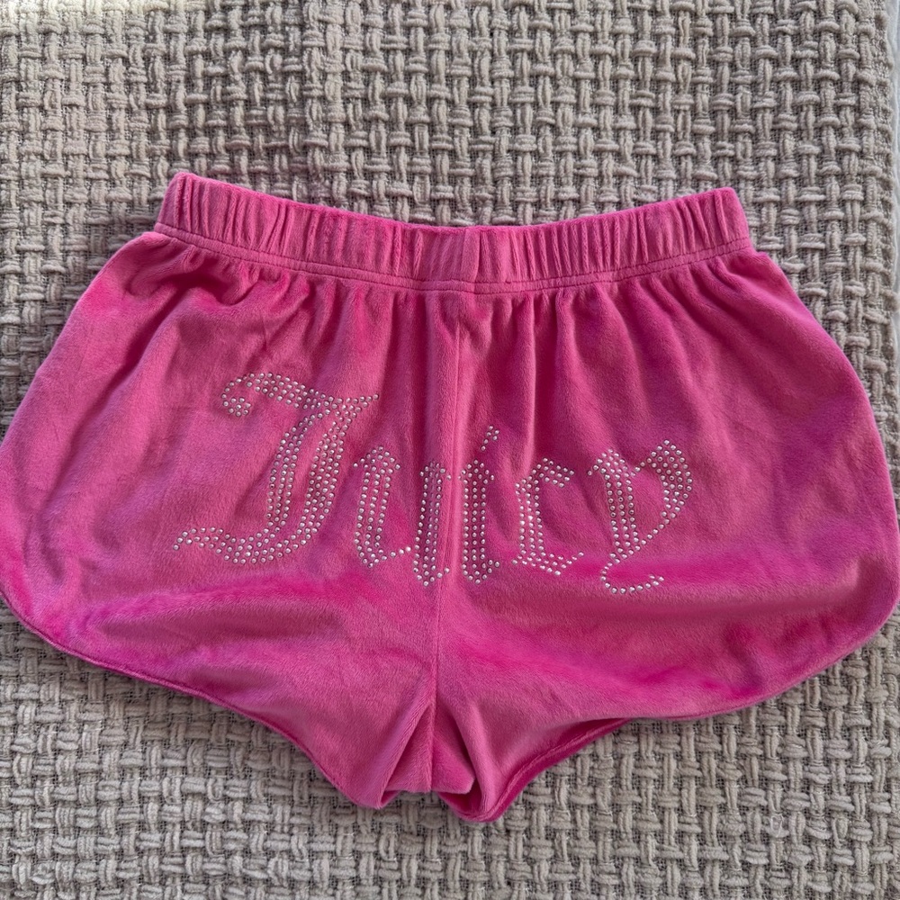 JUICY COUTURE Big Bling Velour Womens Track Shorts